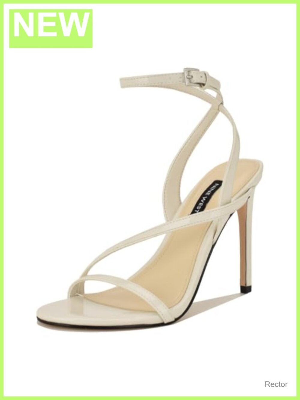 Nine West Women's Miorla Dress Sandals Faux Patent Leather Heels 4.29 inch